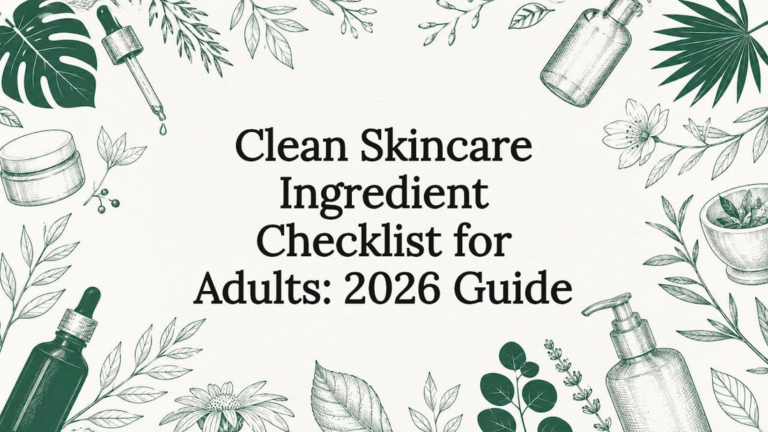 Artistic clean skincare title card illustration