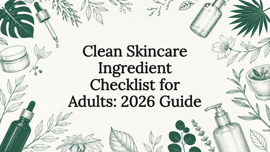 Artistic clean skincare title card illustration