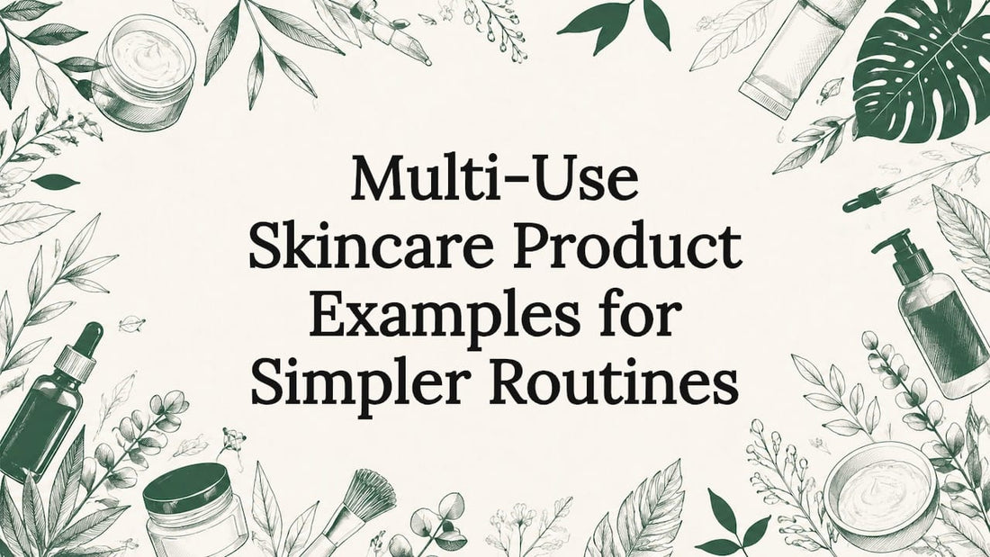 Decorative skincare product title card illustration