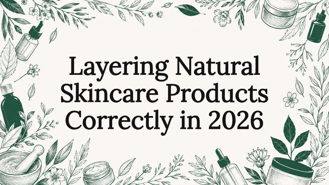 Decorative natural skincare title card illustration