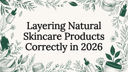 Decorative natural skincare title card illustration