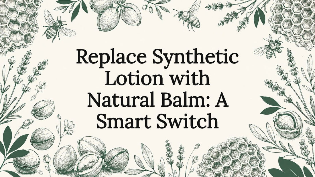 Decorative natural balm title card illustration