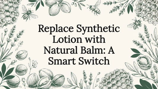 Decorative natural balm title card illustration