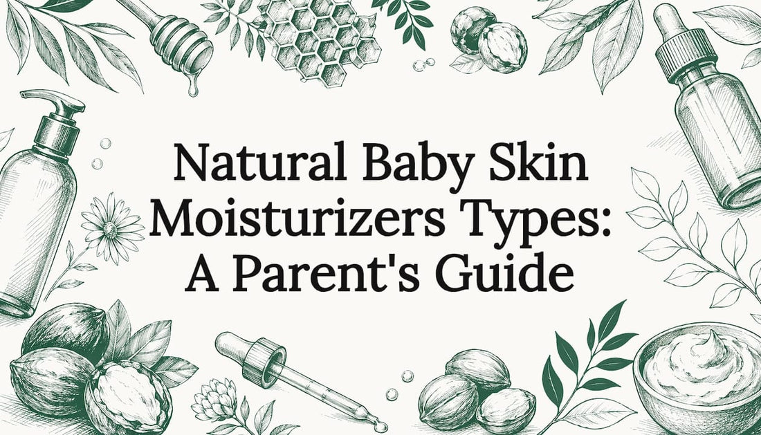 Decorative natural baby skincare illustration