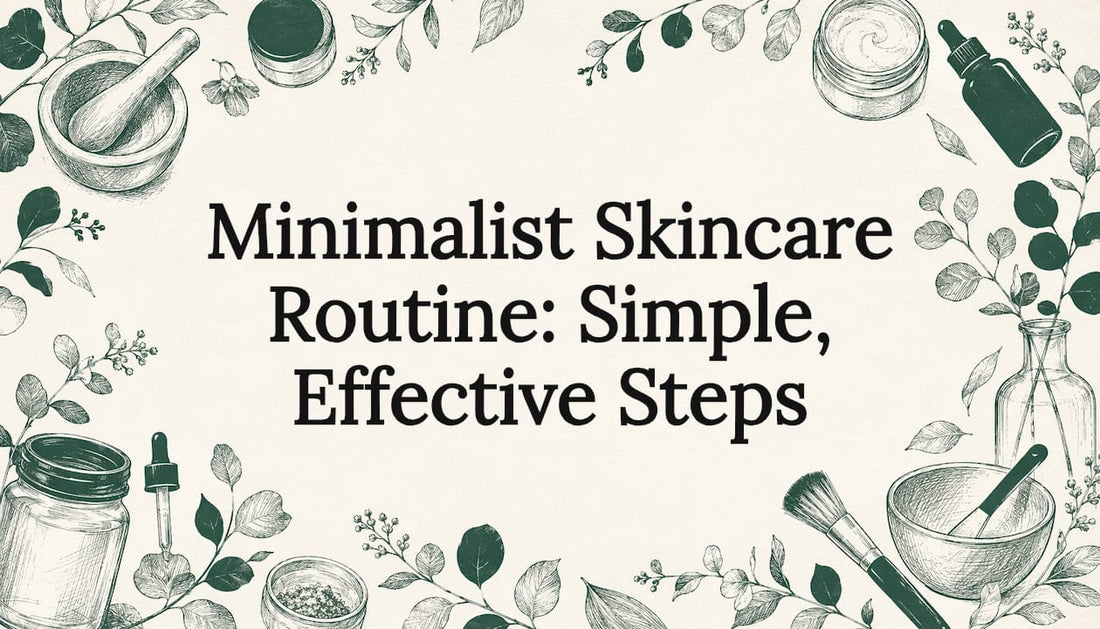 Decorative minimalist skincare title card illustration