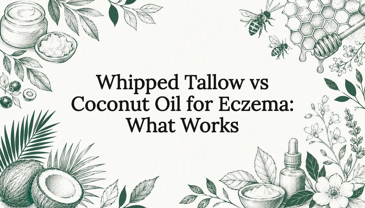 Decorative natural skincare title card illustration