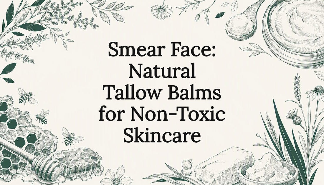 Decorative natural skincare title card illustration