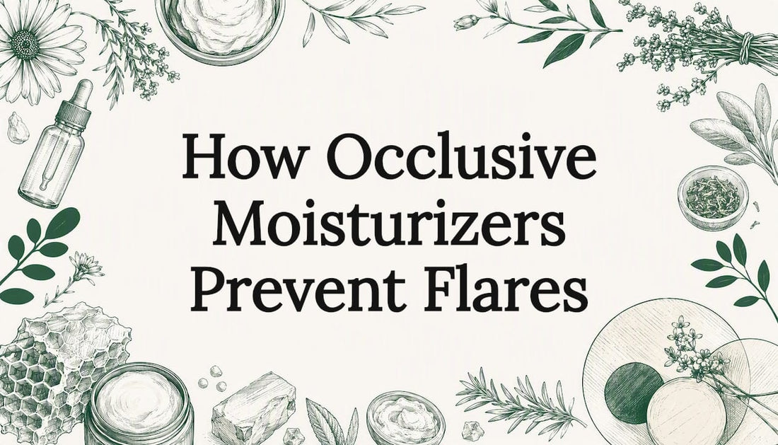 Decorative botanical and skincare themed title card illustration