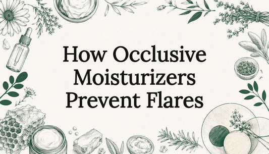 Decorative botanical and skincare themed title card illustration