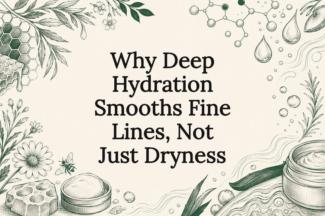 Decorative title card illustration with botanical hydration theme