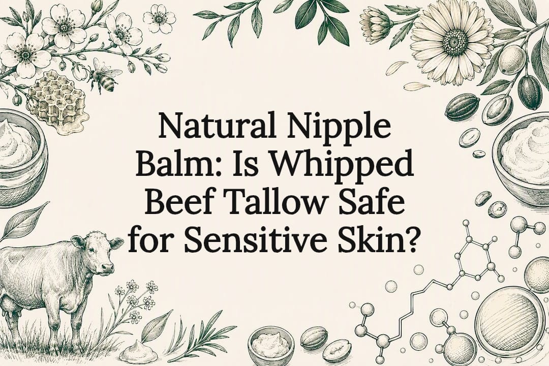 Decorative natural skincare botanical illustration title card