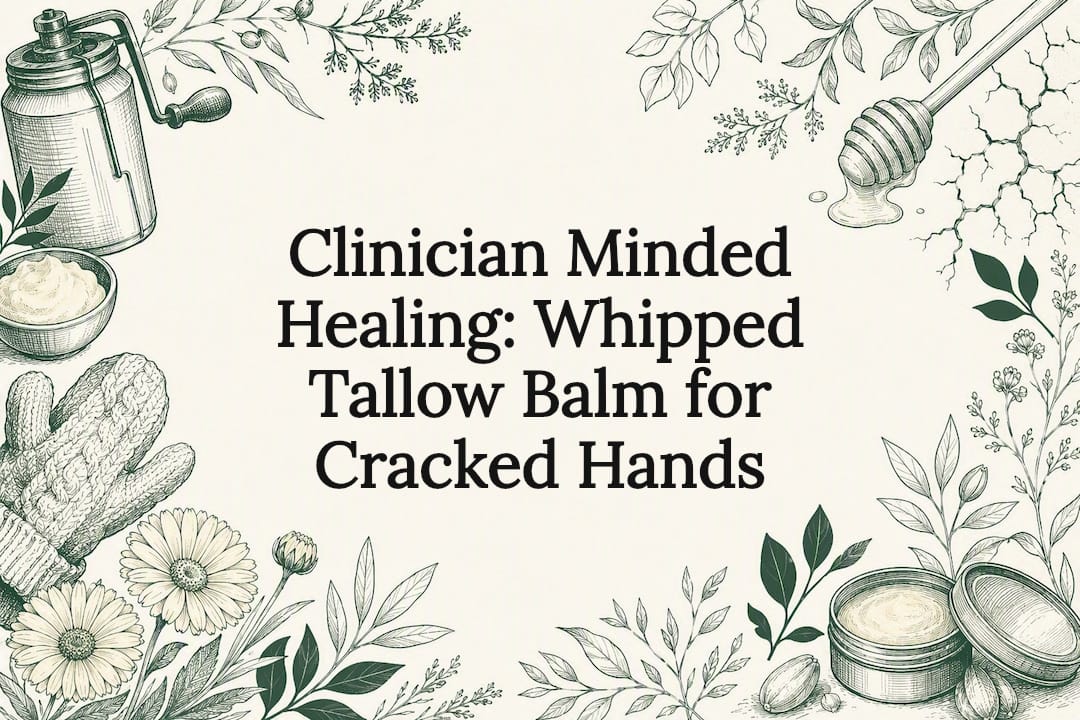 Decorative cracked hands balm title card