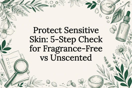 Decorative fragrance-free skincare title card