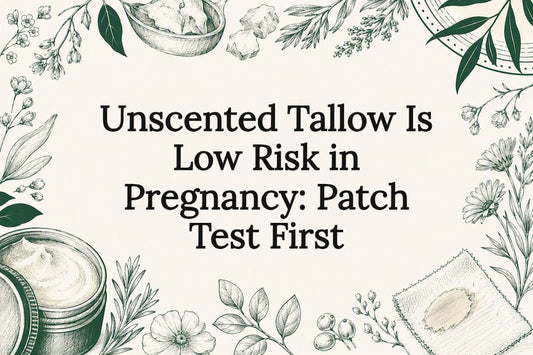 Decorative pregnancy skincare safety title card