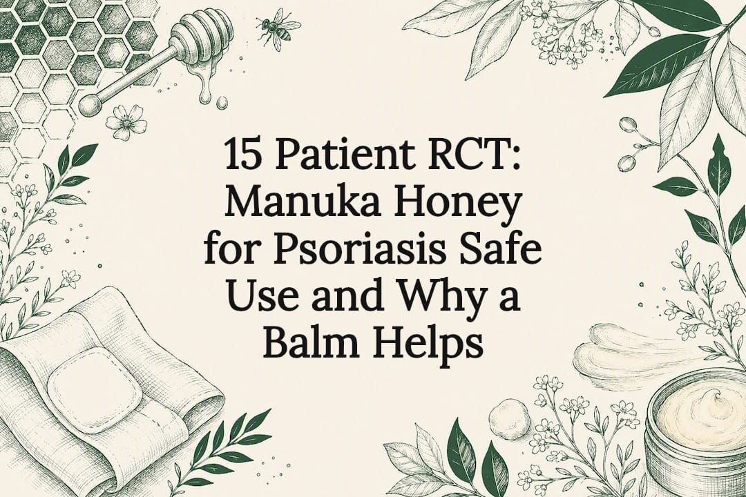 Decorative Manuka honey psoriasis title card