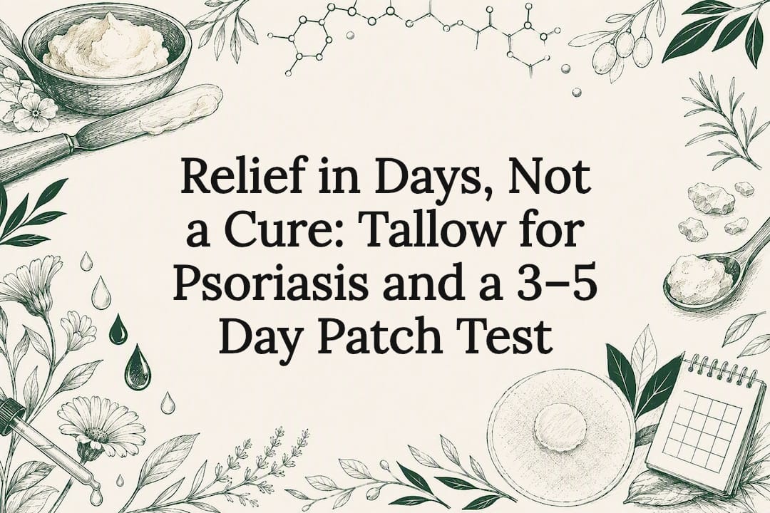 Decorative tallow and skin-care title card illustration