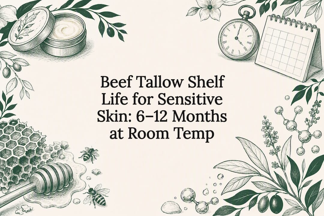 Decorative tallow balm shelf life title card
