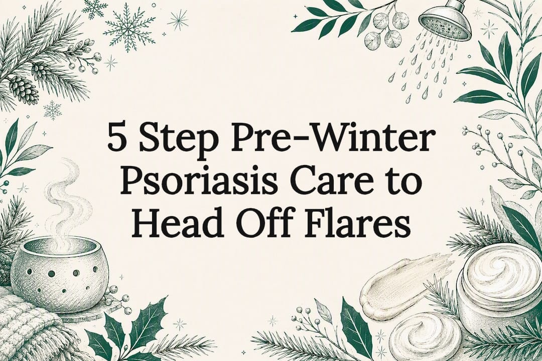 Decorative winter psoriasis care title card