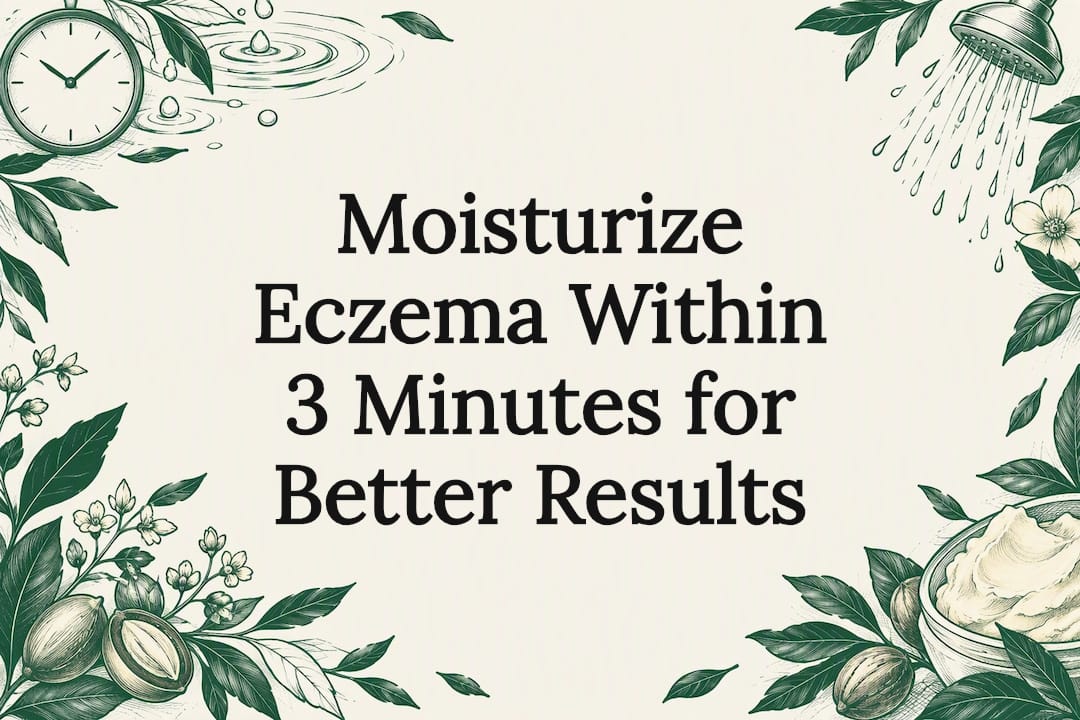 Decorative eczema moisturizing title card illustration