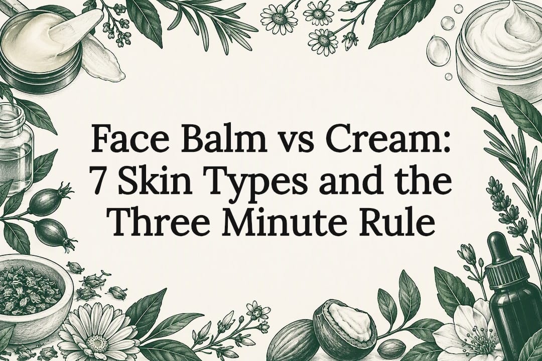 Botanical sketch frame for skincare comparison