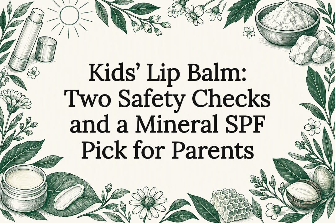 Hand-drawn lip balm safety title card