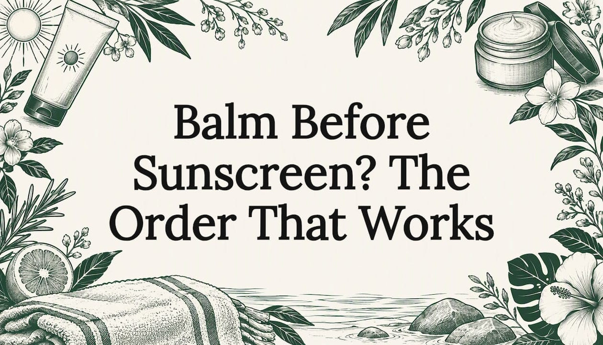 Sketched skincare items framing the article title