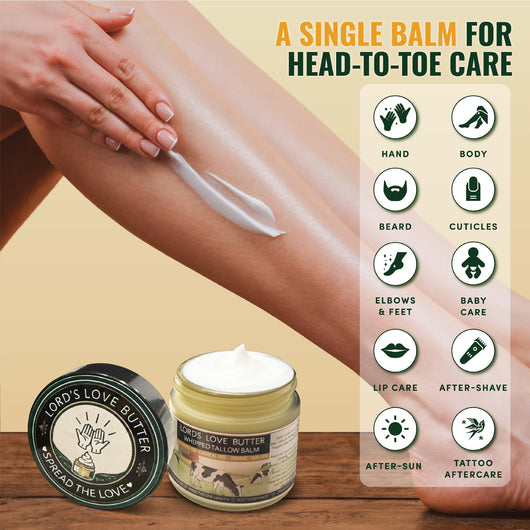 Whipped Beef Tallow Balm with Manuka Honey - 2.4 oz Tin