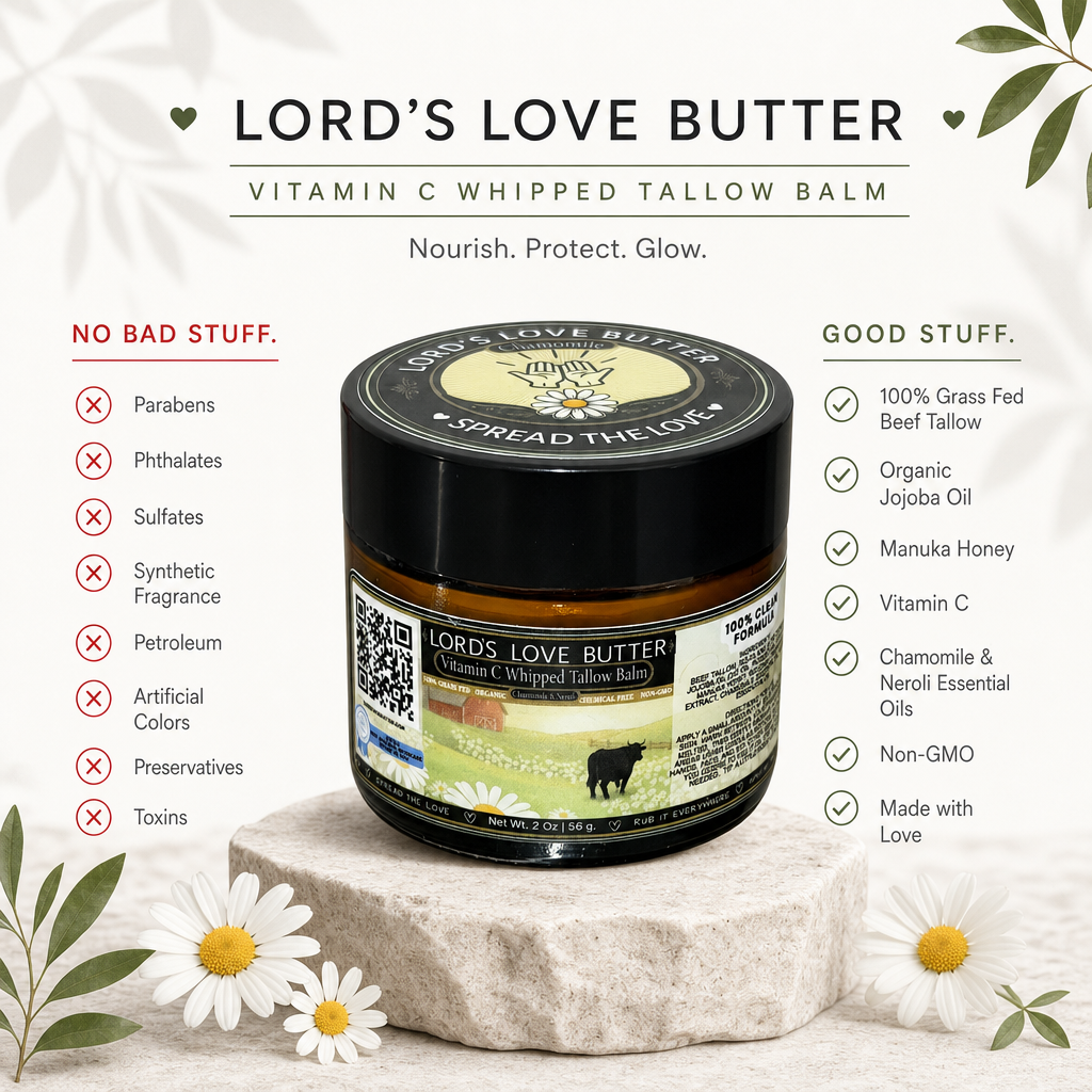 Vitamin C Whipped Beef Tallow Balm with Manuka Honey & Squalane