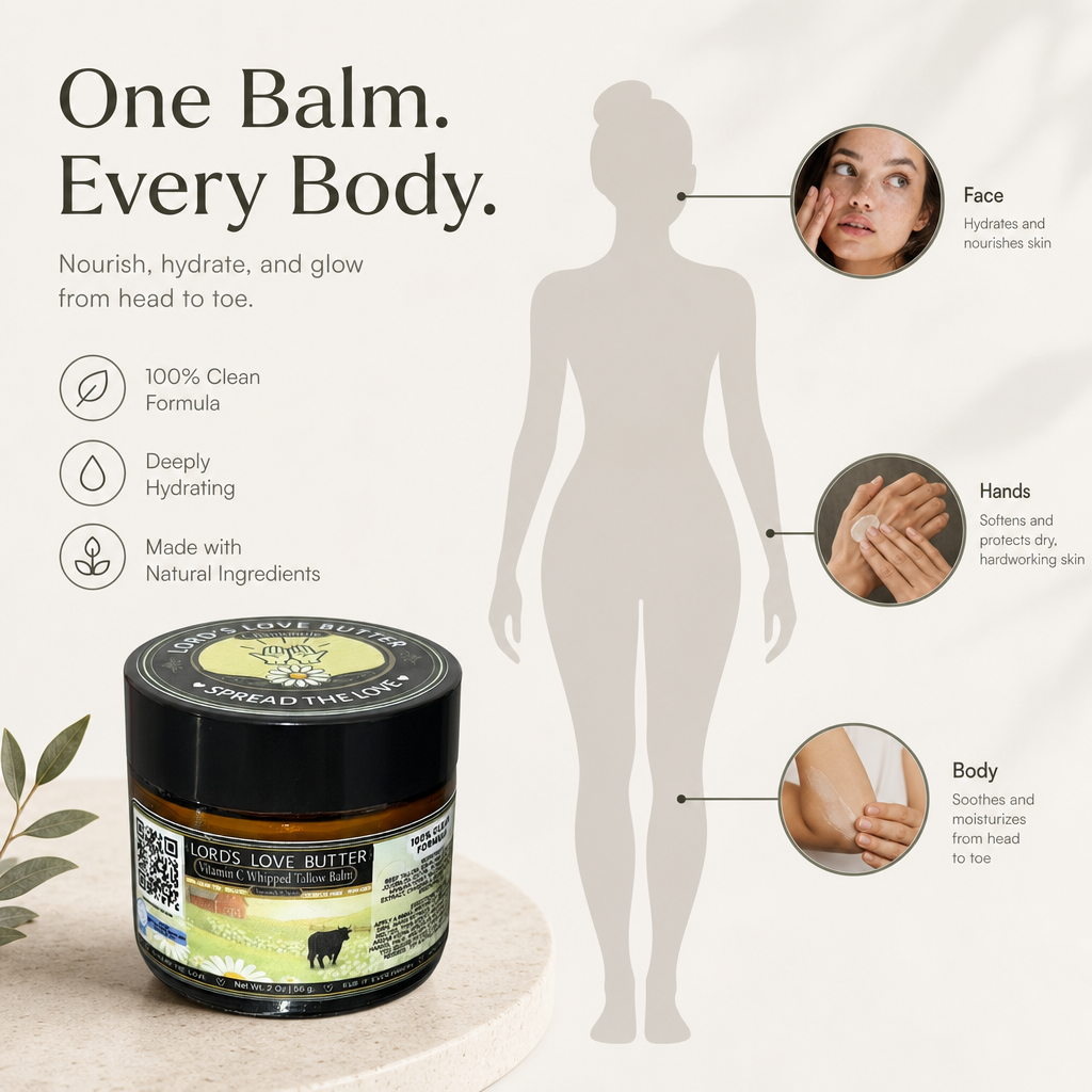 Vitamin C Whipped Beef Tallow Balm with Manuka Honey & Squalane