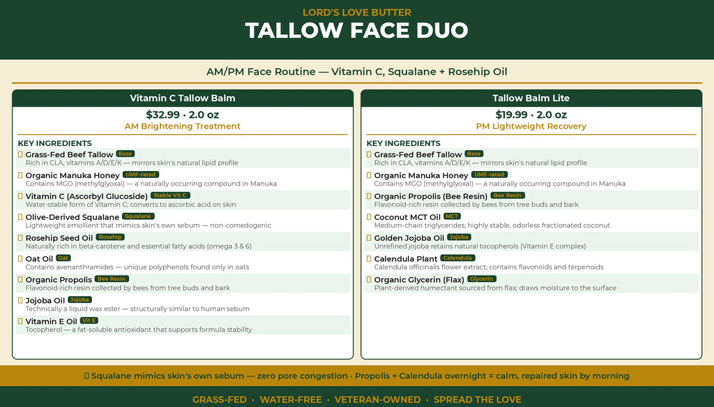 Tallow Face Duo — Vitamin C, Squalane + Rosehip Oil