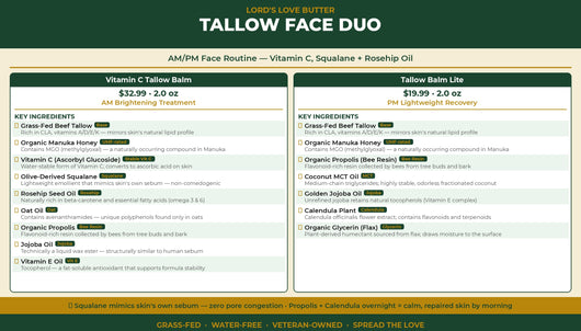Tallow Face Duo — Vitamin C, Squalane + Rosehip Oil
