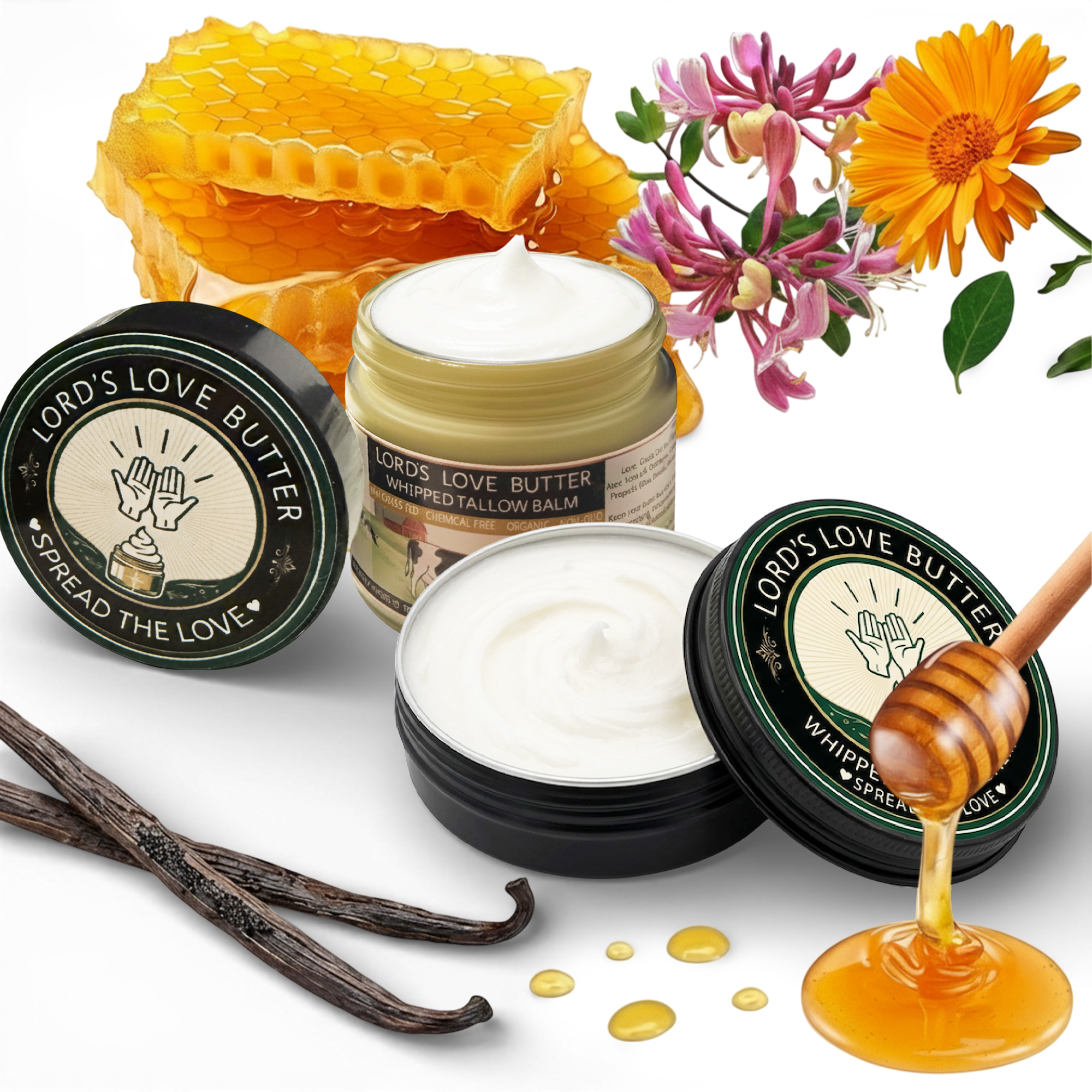 Lord's Love Butter tin and jar bundle of whipped beef tallow balm
