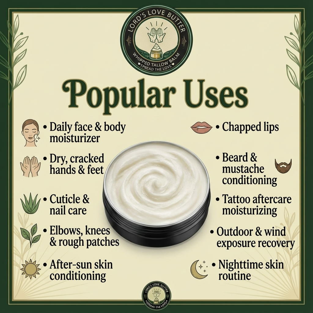 Whipped Beef Tallow Balm with Manuka Honey - 2.4 oz Jar